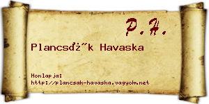 Plancsák Havaska névjegykártya